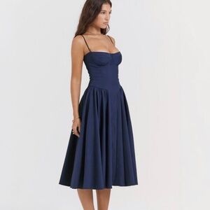 Elegant Navy Midi Dress